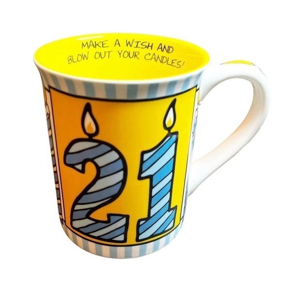 Happy 21st Birthday Ceramic Coffee Mug Tea Cup Lorrie Veasey For Our Name Is Mud - Picture 1 of 9